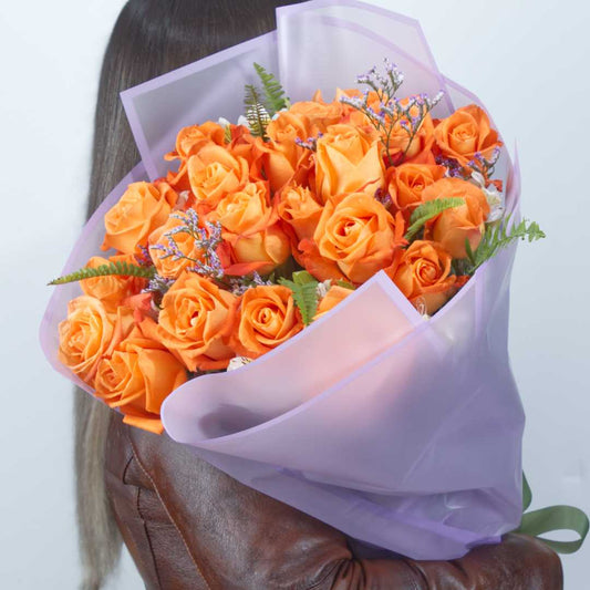 24 orange roses "Confident"