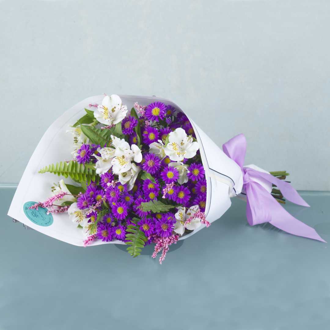 Bouquet de aster morado "Nataly"