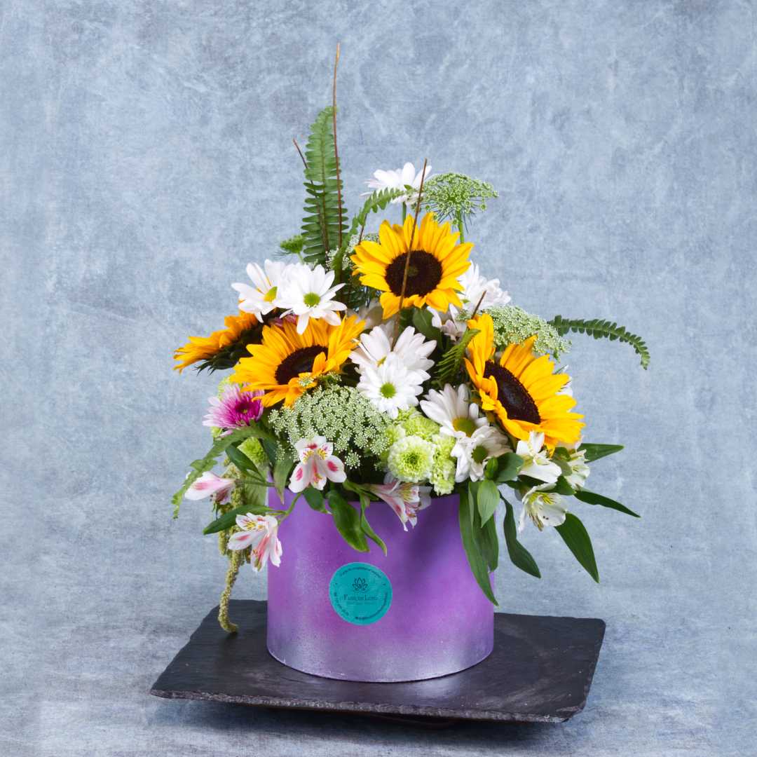 Caja con girasoles mini "Vincent"