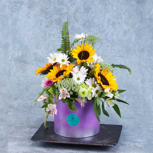 Caja con girasoles mini "Vincent"
