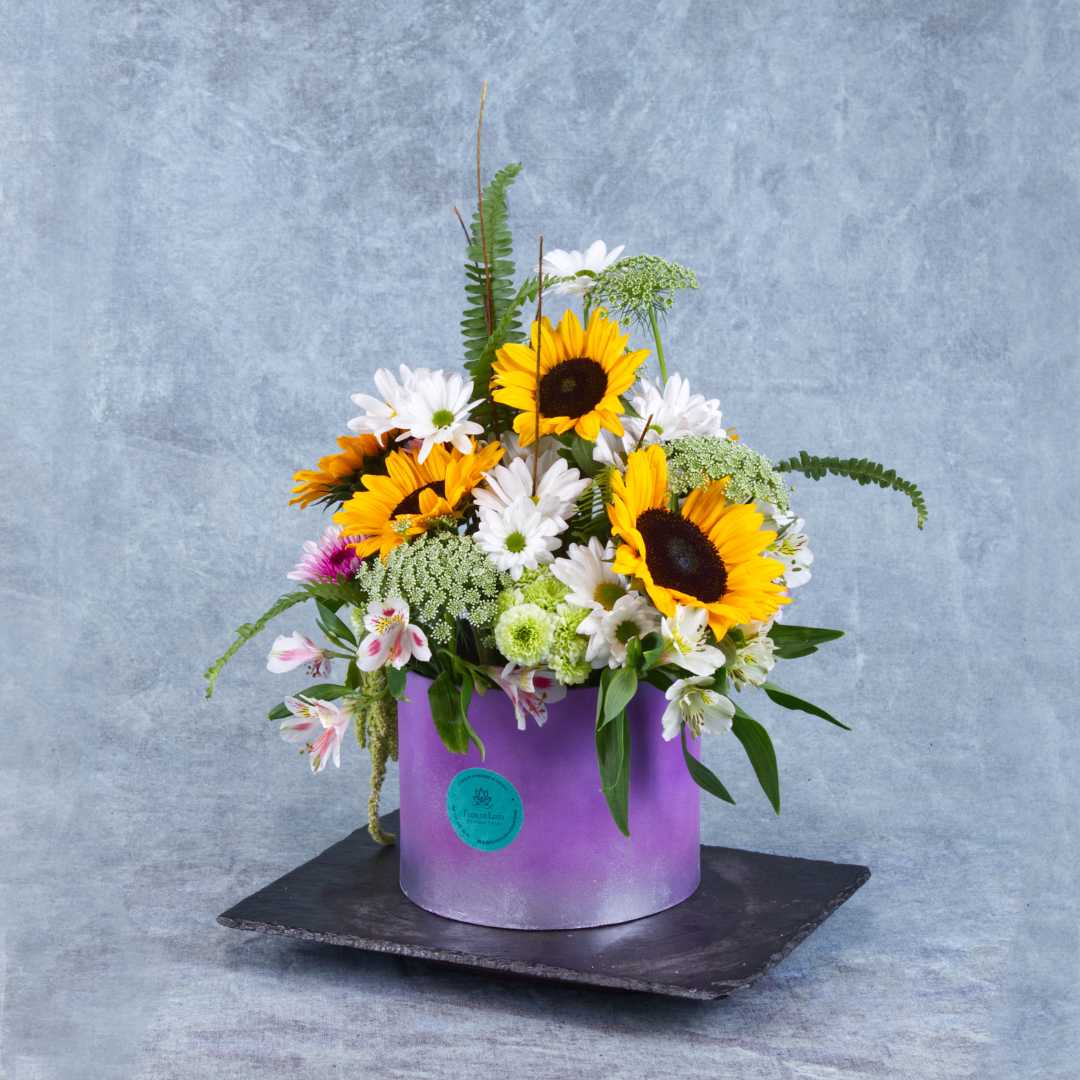 Caja con girasoles mini "Vincent"